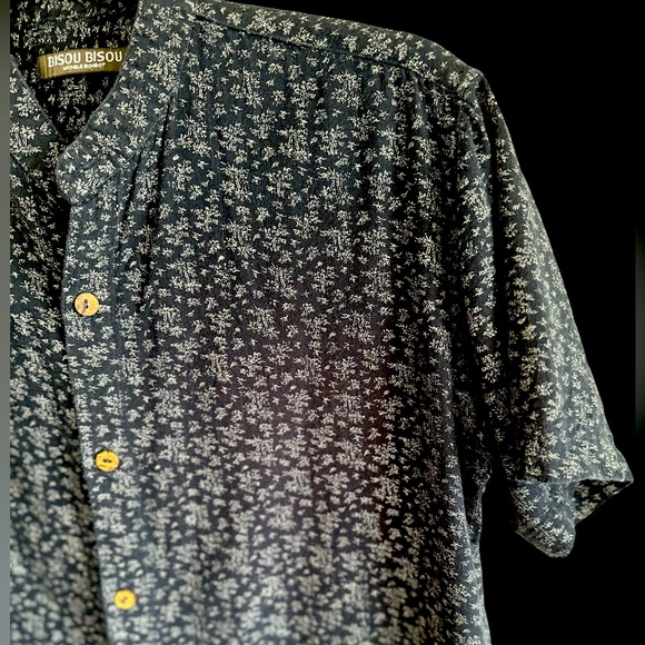 Dark Blue Palm Tree Print Shirt (Size M) - Picture 3 of 7
